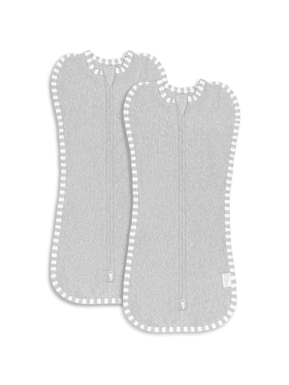 Swaddle Blanket Baby Girl Boy Easy Zipper Wrap 2 Pack Infant (Small 0-3 Months, Grey)