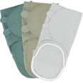 thumbnail image 1 of Comfy Cubs Swaddle Blankets for Baby, Easy Adjustable with Easy Access Zipper (Large, Stone, Sage, Azul), 1 of 5