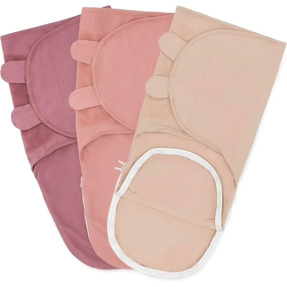 Comfy Cubs Swaddle Blankets for Baby, Easy Adjustable with Easy Access Zipper (Small, Light Blush, Blush, Mauve)