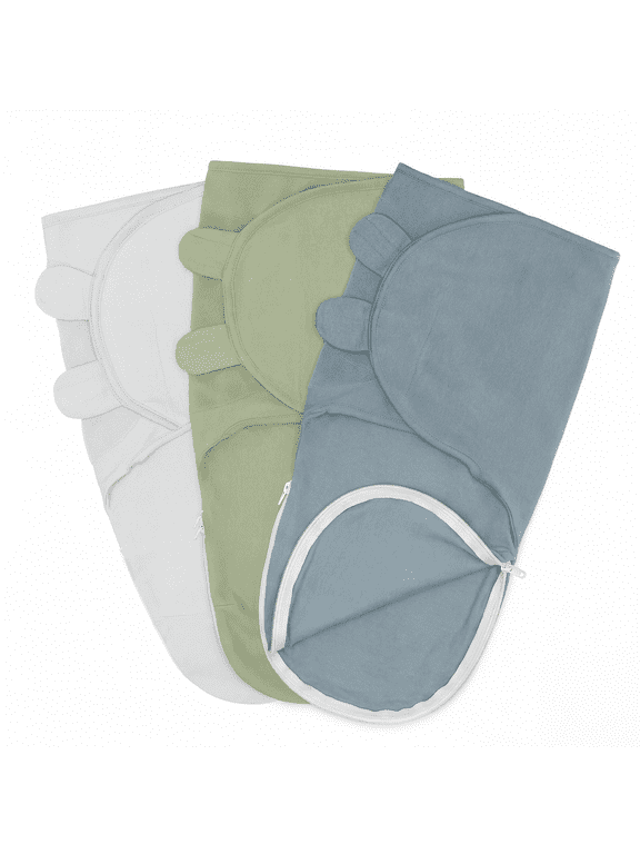 Swaddle Blankets for Baby, Easy Adjustable with Easy Access Zipper (Small, Stone, Pacific Blue, Sage)