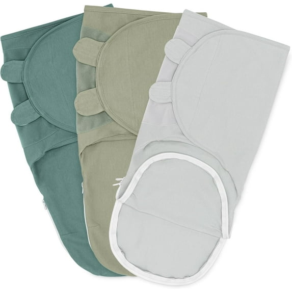 Comfy Cubs Swaddle Blankets for Baby, Easy Adjustable with Easy Access Zipper (Small, Stone, Sage, Azul)