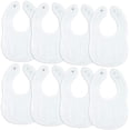 thumbnail image 1 of Comfy Cubs Muslin Cotton Baby Bibs, 8 Pack, Adjustable with Easy Snaps, Soft & Absorbent, White, 1 of 11