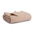 thumbnail image 1 of Comfy Cubs Waffle Weave Blanket - 40” x 40” - 100% Cotton Soft, Lightweight Baby Blanket, Blush, 1 of 6