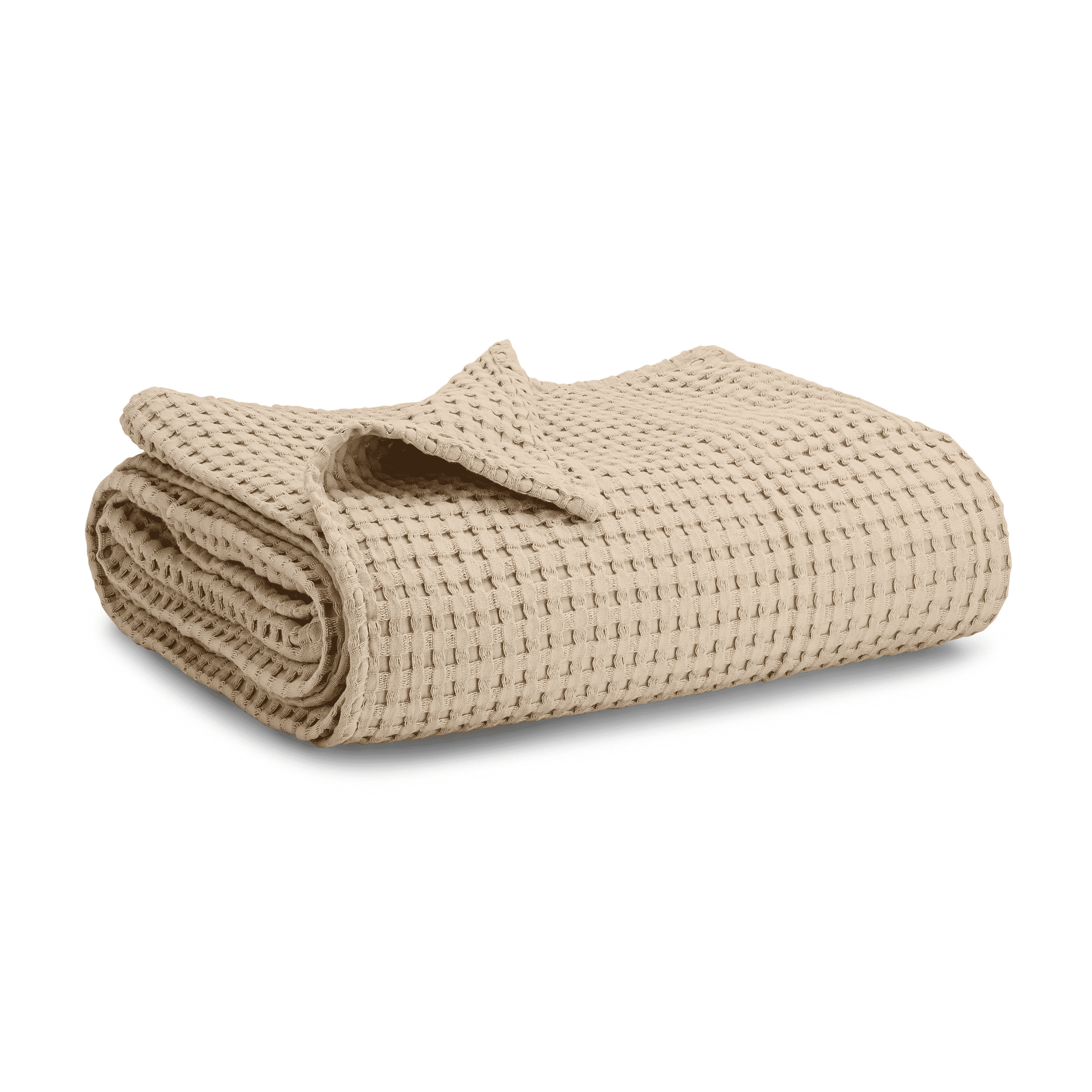 Sand Cotton Waffle Weave Baby Blanket, 40" x 40"