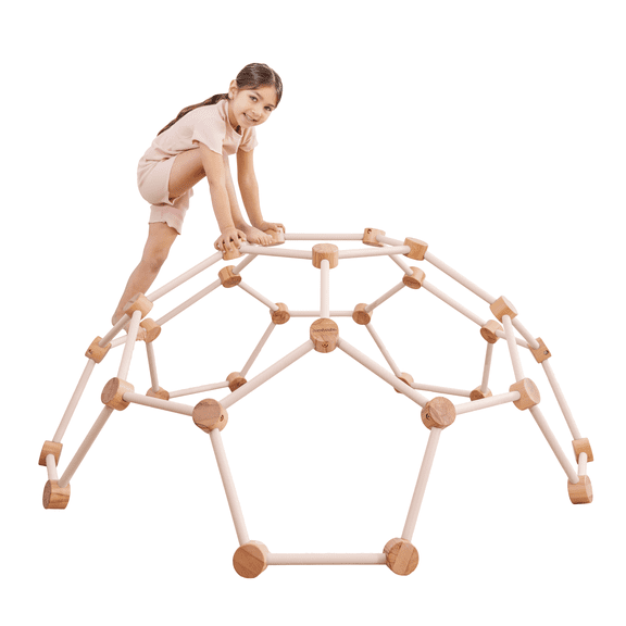 Comfy Cubs Wooden Climbing Toys for Toddlers 3-6 - Montessori Climber for Kids (Blush)