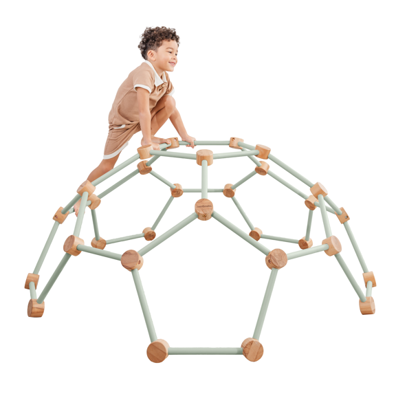 Comfy Cubs Wooden Climbing Toys for Toddlers 3-6 - Montessori Climber for Kids (Sage)