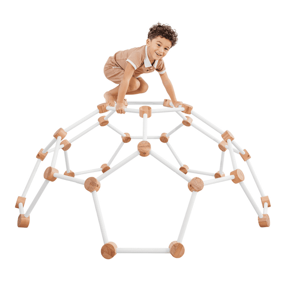 Comfy Cubs Wooden Climbing Toys for Toddlers 3-6 - Montessori Climber for Kids (White)