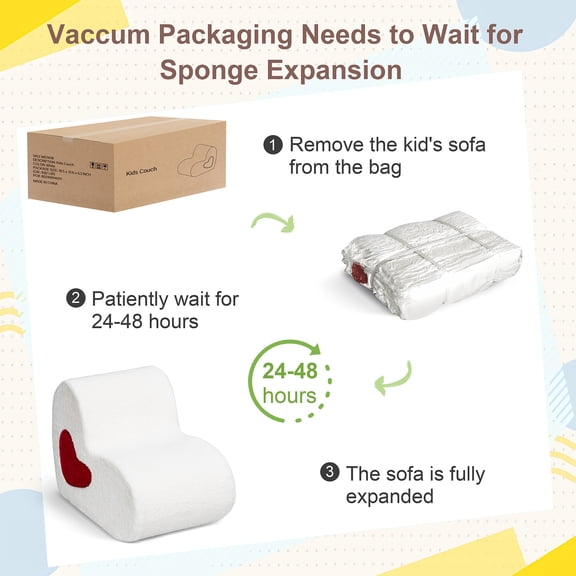 Comfy Cuddly Armchair with Heart Pillow for Little Ones, Cream, Soft & Washable Cover, Durable Foam Fill, 16"x26"x20", Perfect for Playroom or Bedroom