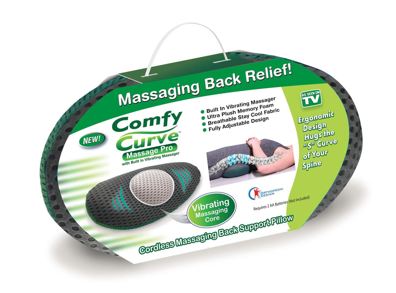 Comfy Curve Massage Pro Adjustable Back Support Pillow w/ Built in  Vibrating Massager Case Pack 3 