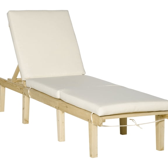 Comfy Deck Recliner Chair With 4 Adjustable And Cushion Outdoor Chaise Lounge For Patio, Deck, Beach Lawn Sunbathing