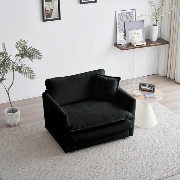 Modern Simple Chenille Fabric Single Sofa 85cm for Living Room