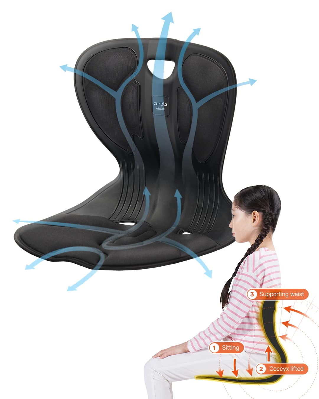 Comfy, Ergonomic Chair Back Support, Small and Flexible Posture ...