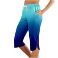 thumbnail image 1 of Comfy Fit Pants for Women, Audhol Leggings for Women with Pockets Knee Length Petite Summer Lightweight High Waisted Athletic Workout Yoga Pants Capri Pants for Women Mint Green 2XL, 1 of 4