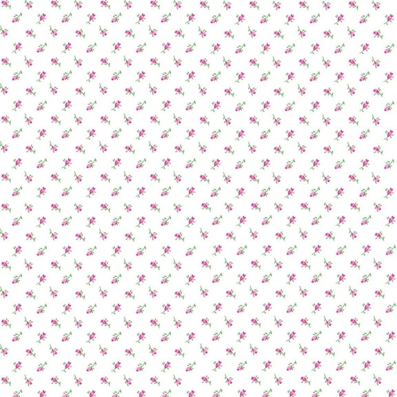 Rose Buds White Comfy Flannel Fabric