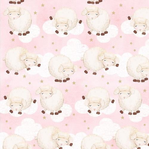 Comfy Flannel Sheep Fabric - Pink
