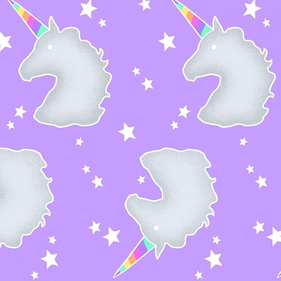 Unicorn Lilac Flannel Fabric