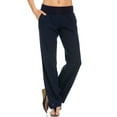 thumbnail image 1 of Comfy Fold Over Linen Pants (Navy), 1 of 6