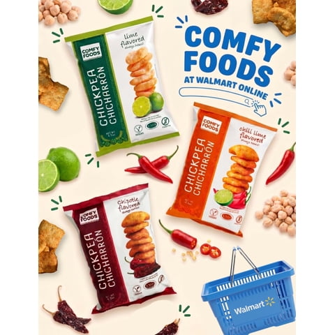 Comfy Foods Chickpea Chicharron Variety Pack, Baked Chickpea Chips, 4.5 oz, 3 pack