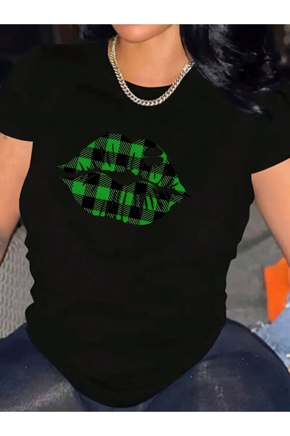 Comfy Graphic Print T-Shirt Blouse, Soft Pullover Top for Women