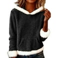 thumbnail image 1 of Comfy Hoodie, Yigetop Women Casual Long Sleeve Pullover Tops Blouse Christmas Sweatshirt Sports Outfit Sweatshirt Holiday Sweatshirts for Women, Black L, 1 of 4