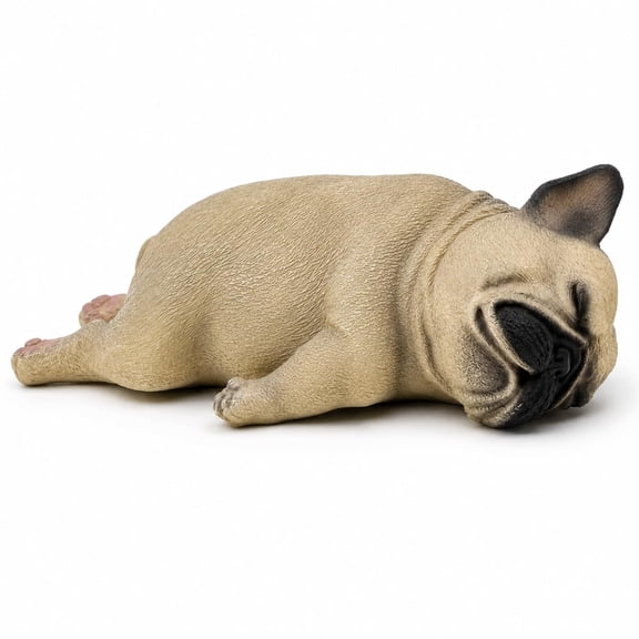 Comfy Hour 5.31 in Fawn Brown Polyresin Sleeping Pug Dog Figurine Statue