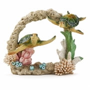Comfy Hour 9-Inch Hand-Painted Polyresin Sea Turtle Figurine, Coral Reef Statue