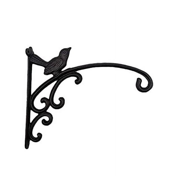 Comfy Hour Antique and Vintage Animal Collection Cast Iron Bird Outdoor Garden Bracket Plant Hanger, Black