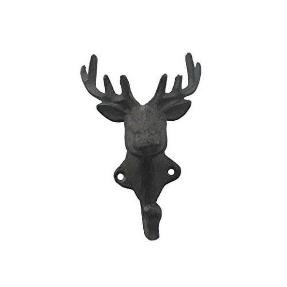 Comfy Hour Antique and Vintage Animal Collection Cast Iron Deer Single Key Coat Hook Clothes Rack Wall Hanger, Heavy Duty, Recycled