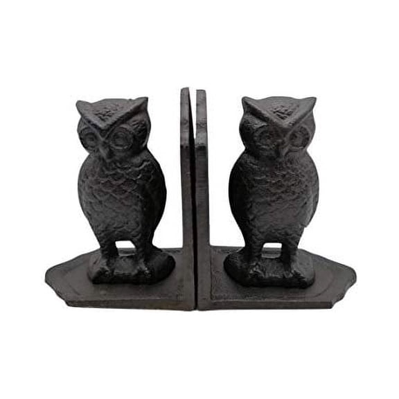 Comfy Hour Antique and Vintage Animal Collection Cast Iron Set of 2 Owls Bookends Art Bookend, 1 Pair, Black, Heavy Weight