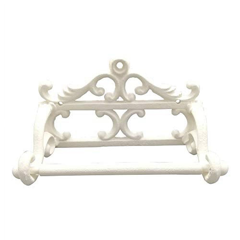 Comfy Hour Antique and Vintage Collection Cast Iron Classic Toilet Paper Holder, White
