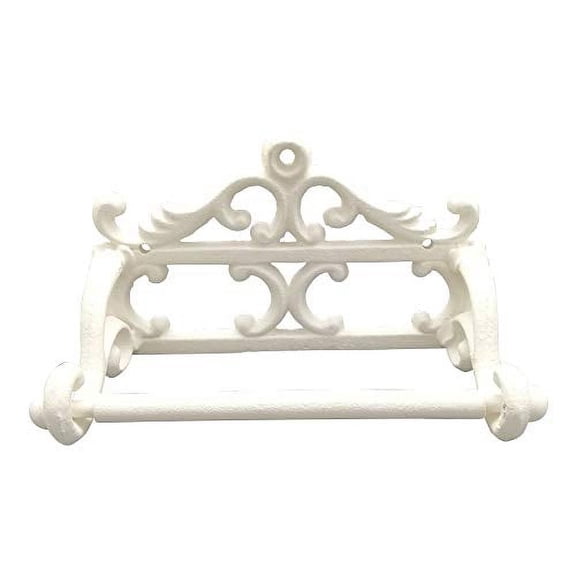 Comfy Hour Antique and Vintage Collection Cast Iron Classic Toilet Paper Holder, White