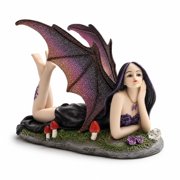 Comfy Hour 6 in Gothic Fairy Resin Figurine, Purple and Black Witch Statue Decor