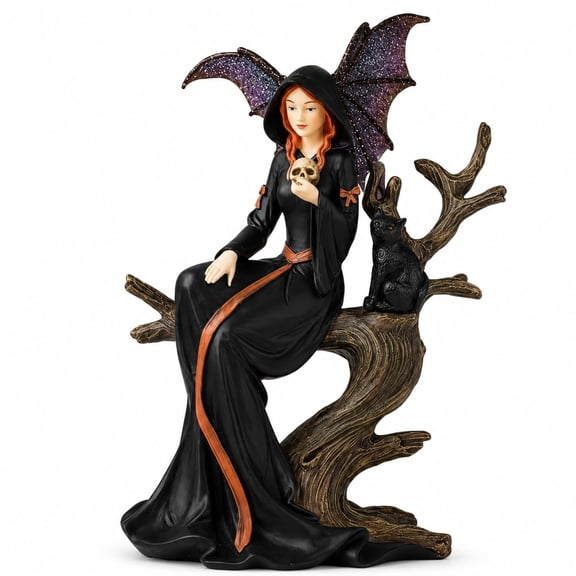Comfy Hour Black Witch Fairy Polyresin Figurine, 5.5 x 3.5 x 7.5 in, 1 Piece
