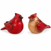 Comfy Hour Red Stoneware Cardinal Salt and Pepper Shakers, 4 x 2 x 3 in, 2-Pack