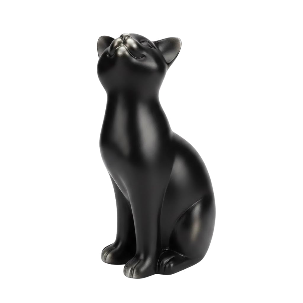 Comfy Hour 9.1 in Black Polyresin Sitting Cat Statue, 5.1 x 3.2 x