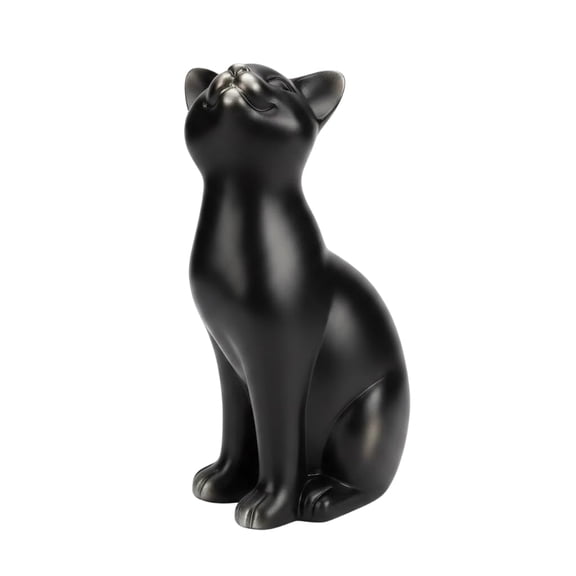 Comfy Hour 9.1 in Black Polyresin Sitting Cat Statue, 5.1 x 3.2 x 9.1 in