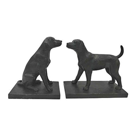 Comfy Hour Farmhouse Collection Labrador Dogs Art Bookends, 1 Pair, Set of 2, Antique Effect, Copper, Polyresin, 7" Length 6" Height