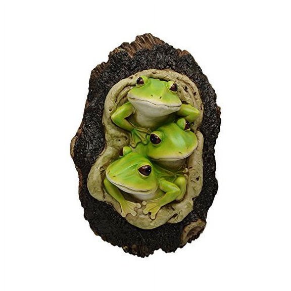 Comfy Hour Farmhouse Collection Resin 9" Frogs in Tree Cavity Wall Decoration, Optionally with or without Hook at The Bottom, Polyresin