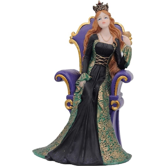 Comfy Hour Irish Princess Collection 7” Queen Green Dress On The Throne Resin Figurine for St. Patrick’s Day and Everyday Collection
