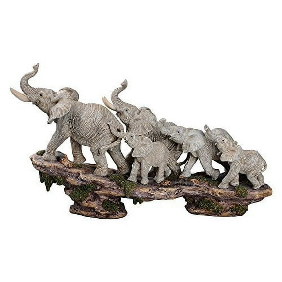 Comfy Hour Our Cute Elephant Friends Collection Wildlife Collection Elephant Family on Cliff Figurine, 10.03", Stone Resin