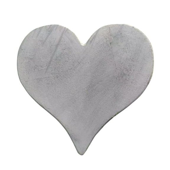 Comfy Hour 12.6" x 12.1" Cast Iron Heart Stepping Stone, 1.2" Thick, Antique Beige Gray
