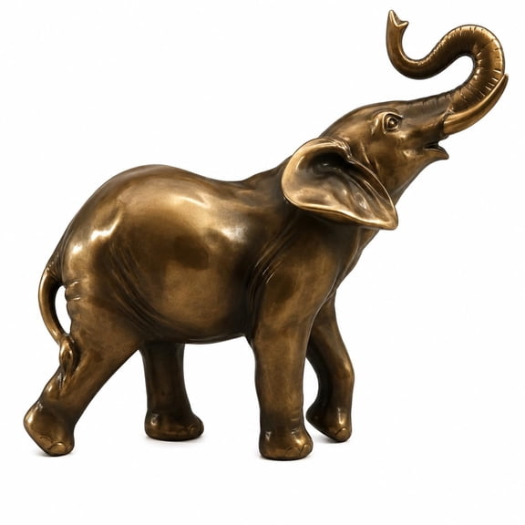 Comfy Hour 6.77" L x 3.03" W x 6.77" H Bronze Polyresin Trunk Up Elephant Statue
