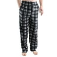 thumbnail image 1 of Comfy Lifestyle Men’s Fleece Plaid Pajama Pants, Soft and Cozy, Lightweight Drawstring Lounge Bottoms with Pockets, Black White Plaid PL20, XX-Large, 1 of 3
