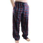 Comfy Lifestyle Men s Fleece Plaid Pajama Pants, Soft and Cozy, Lightweight Drawstring Lounge Bottoms with Pockets, Blue Red Plaid PL13, X-Large