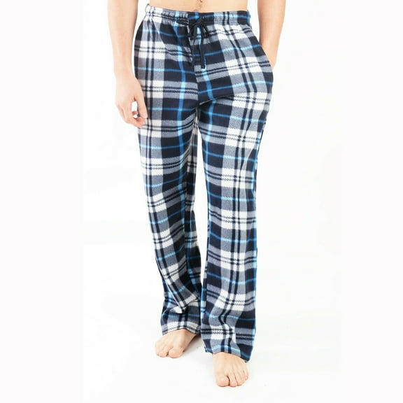 Comfy Lifestyle Men's Plaid Fleece Soft Warm Pajama Pants Bottoms Sleepwear