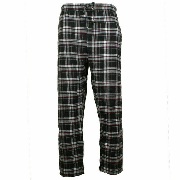 Comfy Lifestyle Mens Lightweight Flannel PJ Pajama Sleep Bottom Lounge Pants (Large, FN14 Black White Red)