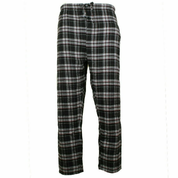 Comfy Lifestyle Mens Lightweight Flannel PJ Pajama Sleep Bottom Lounge Pants (XX-Large, FN14 Black White Red)