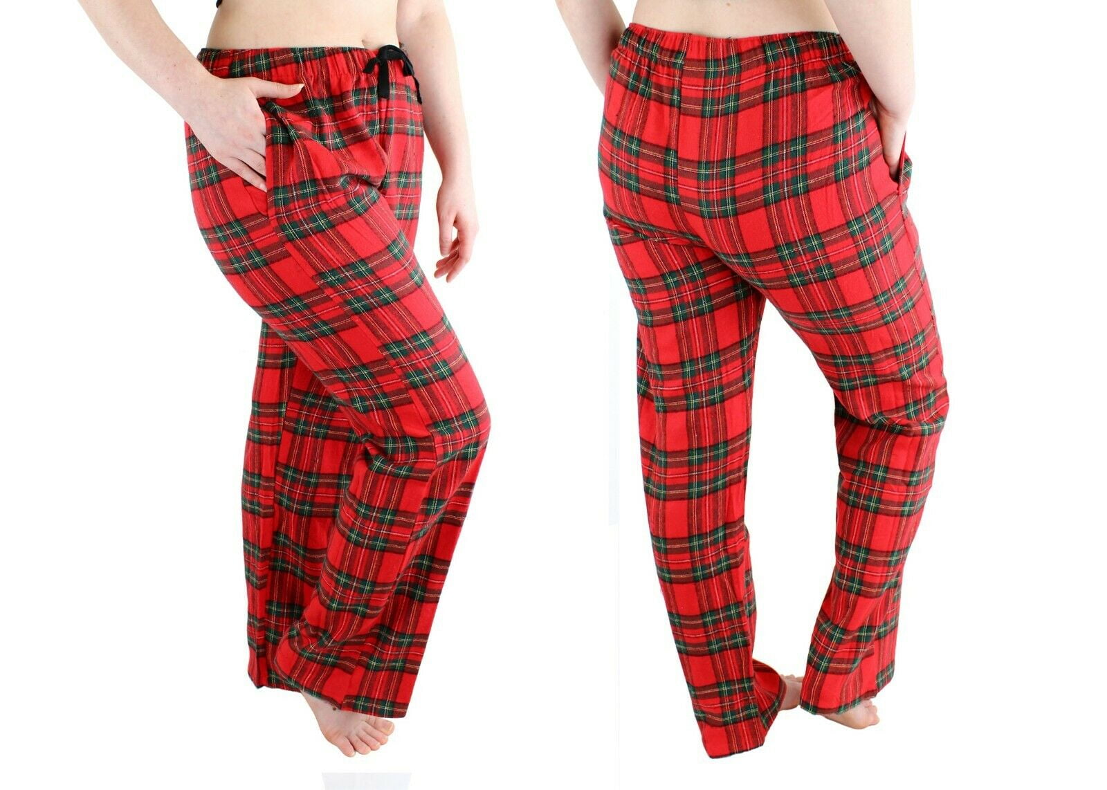Powerdelux Women's Plaid Pajama Pants Flannel Comfy Soft Pj Lounge Sleep  Bottoms with Pockets Drawstring 