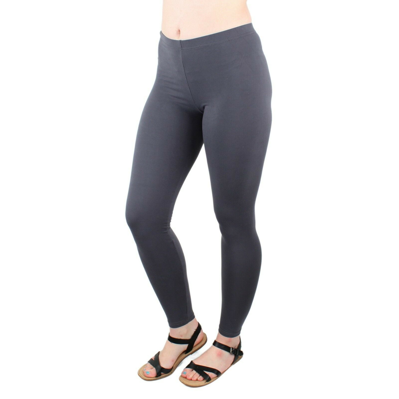 Dark grey melange High-waisted leggings in stretch fabric - Buy Online |  Terranova