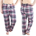 thumbnail image 1 of Comfy Lifestyle Women’s Plaid Pajama Pants, Soft and Lightweight Drawstring Lounge Bottoms with Elastic Waistband, Fuchsia Black Grey FL02, Small, 1 of 3